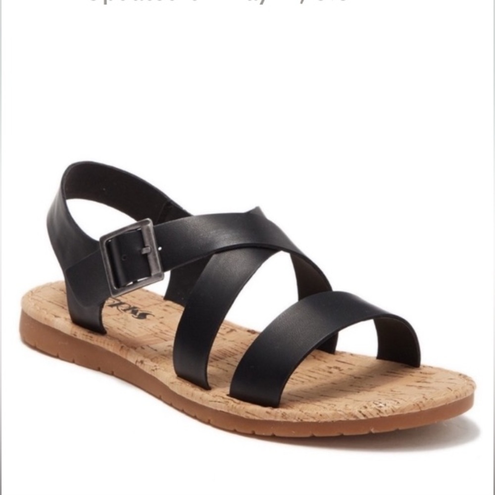 Korks by Kork Ease Justicia Strappy Flat Vegan Leather Sandal Black 11 Summer